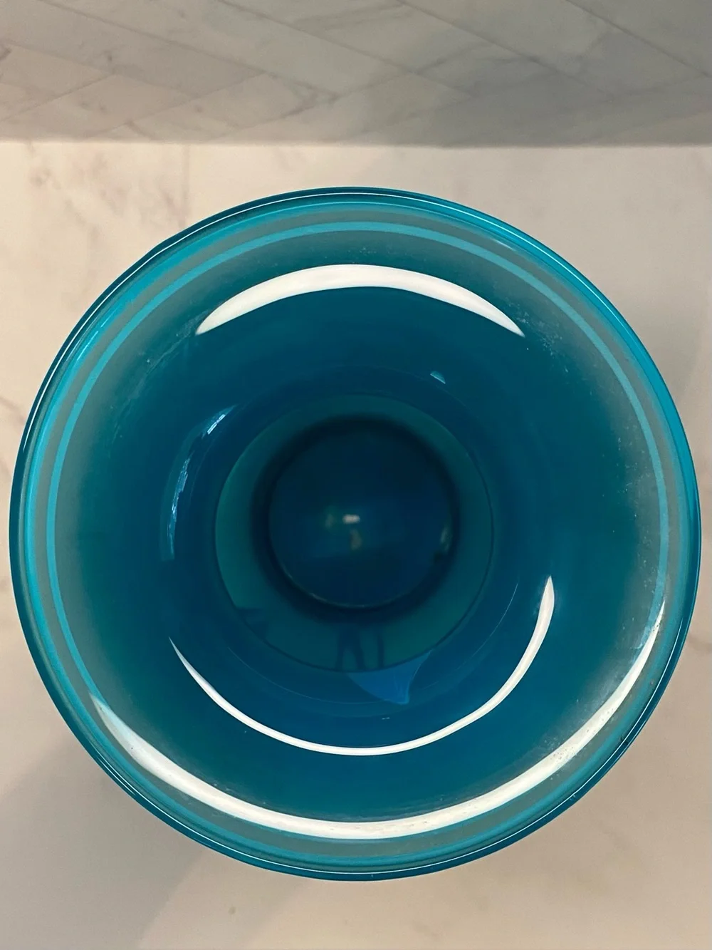 Vintage 1984 Fenton Gallery Originals Azure Blue Satin Glass Vase Cincinnati Art